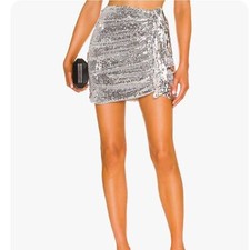 OW Silver Sequin Skirt - Size Medium