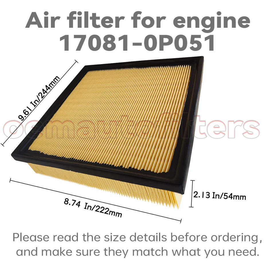 OEM Engine Air Filter 17801-YZZ11 Lexus Camry Chrysale RX35 17801-0P051 CA10755 Foto 4 de 4