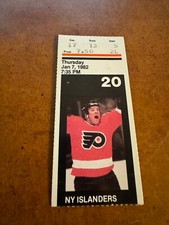 1982 New York Islanders v Flyers Hockey Ticket Bryan Trottier Hat Trick 1/7