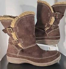 Easy Spirit Westwindt Brown Suede + Faux Fur Boots | Women Size 9.5 EU 40.5