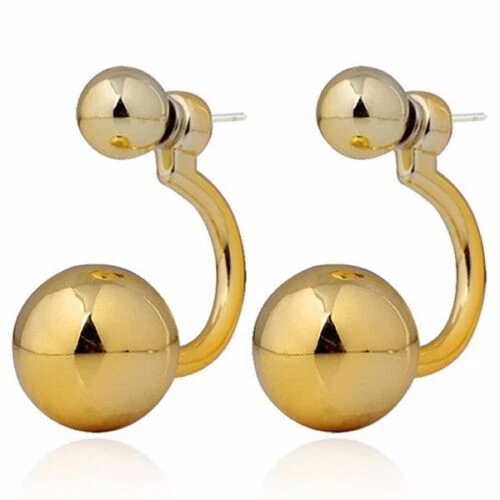 Orecchini LeahMaria A Doppia Perla Anteriore E Posteriore Con Sfera Animale - Perla Sintetica, Look 2 In 1, Regalo Perfetto