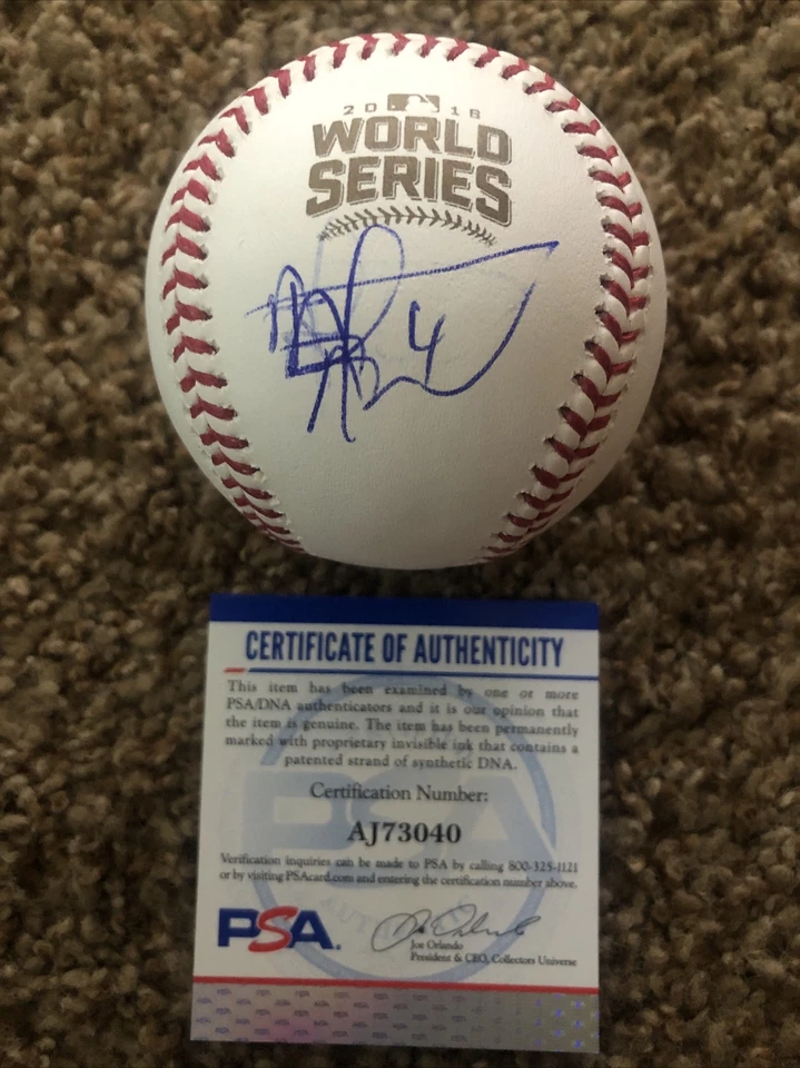 CHICAGO CUBS- AUTÓGRAFO FIRMADO POR ALBERT ALMORA SERIE MUNDIAL BÉISBOL ROMLB CERTIFICADO DE AUTENTICIDAD PSA Foto 2 de 4
