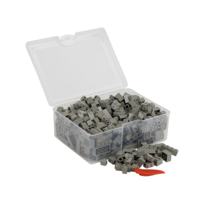 Q-Bricks Teilebox - 300 Klemmbausteine - Farbe: Steingrau