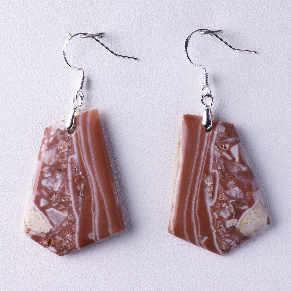 Boucles d'oreilles en agate Le Cornet 44,35 ct A24-238 en argent massif