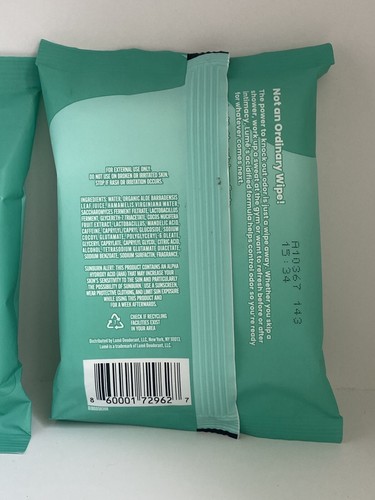 2 X Lume Acidified Deodorant Wipes - Cool Cucumber (15 wipes) - Picture 3 of 4