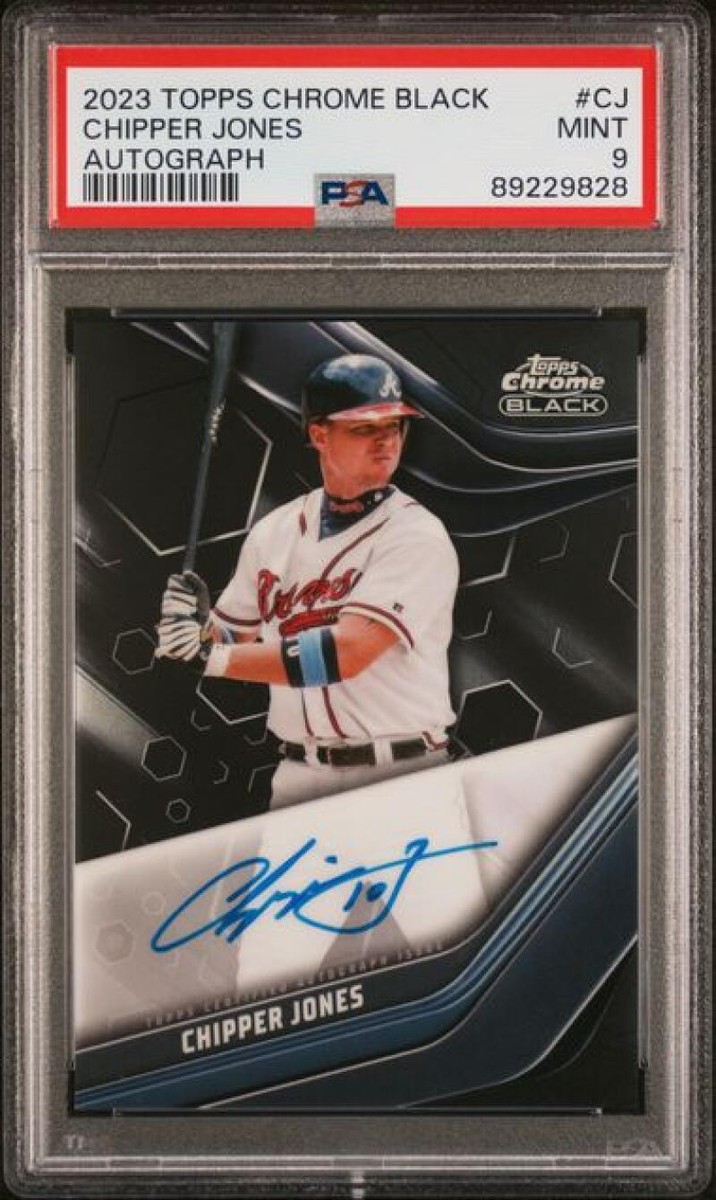 2023 Topps Chrome Black #CBA-CJ Chipper Jones PSA 9 MINT Auto 