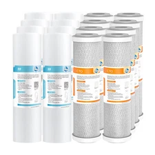 1-16 Pack 10x2.5" 2-Stage Reverse Osmosis Sediment CTO Carbon Block Water Filter