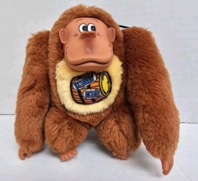 1982 Etone Donkey Kong Nintendo 7'' Bean Bag Plush Barrel Stomach