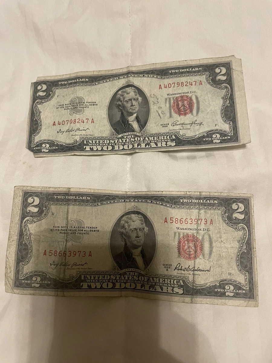 1953 A RED SEAL 2 Dollar Bill eBay