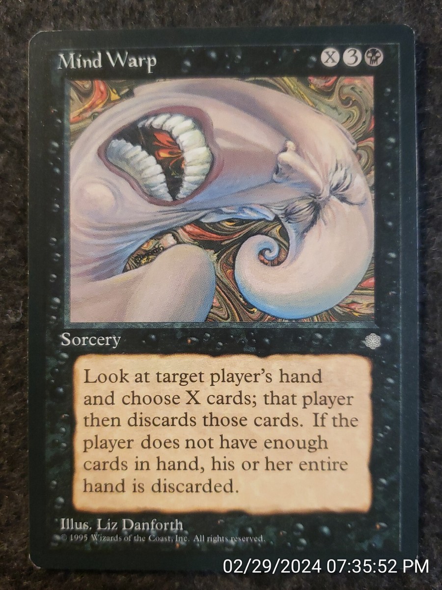 MTG Magic The Gathering Card Mind Warp Sorcery Black Ice Age 1995....  (DS3D1E2) | eBay