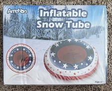Amenon Inflatable Snow or Water Tube w/ Handles in Patriotic Colors, New/Sealed