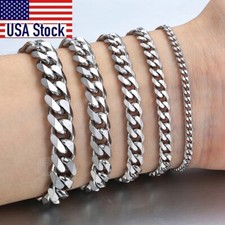 Herren Edelstahl Panzerkette Massiv Silberarmband Schmuck Männer Geschenk Damen