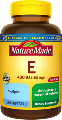 Nature Made Vitamin E 180mg (400 IU), Antioxidant Support, 300 Softgels