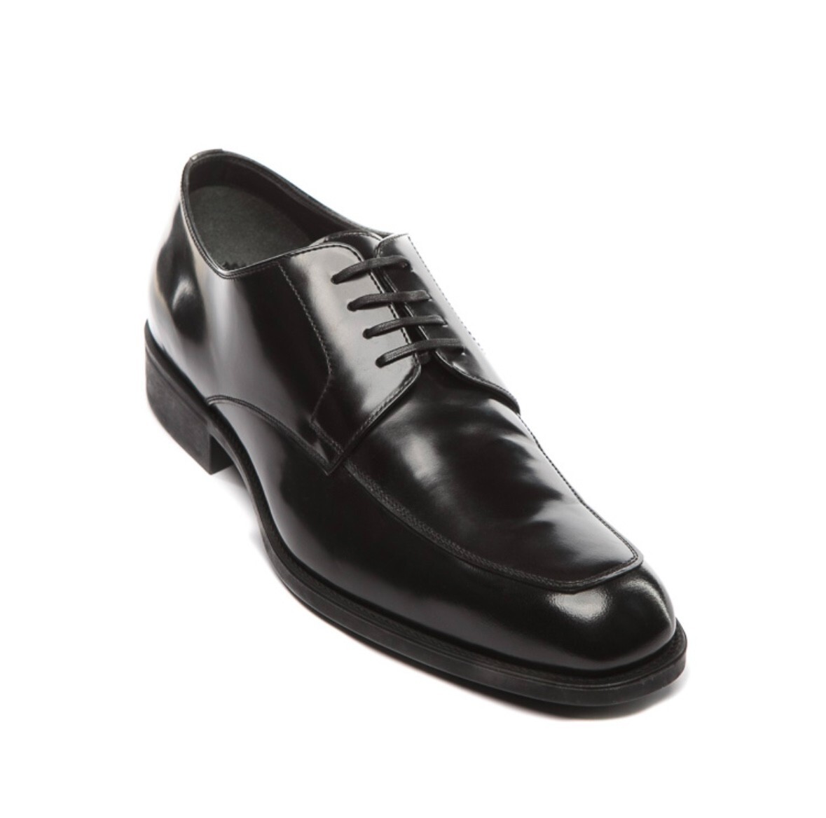 SAOLA Scarpe stringate uomo Sergio Rossi stile derby in pelle nera lucida taglia EU 42