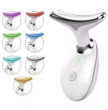 Neck Face Lifting Massager Skin Tighten Device LED and Anti Wrinkle Double Chin+