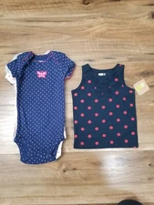 NWT Carter's Baby Girl Bodysuits 5 Pc Set Romper +  Gift Size 9 Months - K158