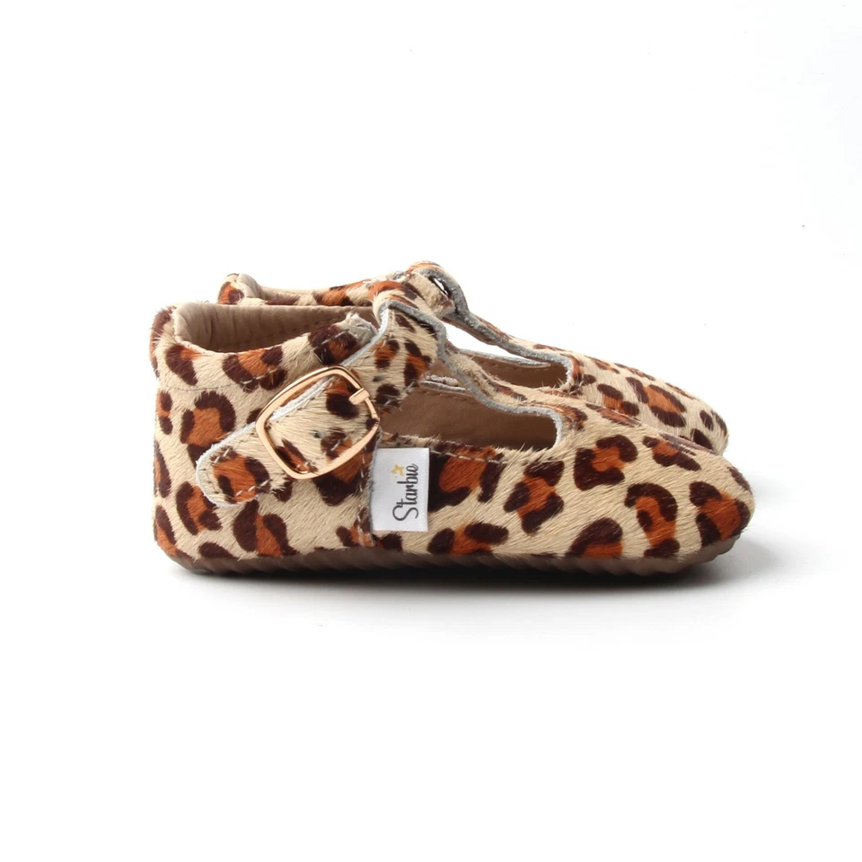 Mocassins de bebê leopardo sapatos de bebê sapatos infantis mocassins Mary Janes estampa animal - Imagem 4 de 4