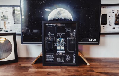 Framed Disassembled BlackBerry Bold 9000 Art, Retro Phone Teardown Display