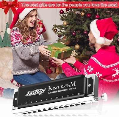 EASTTOP Professional Chromatic Harmonica 12 Holes T12-48K Key of C for Gift US