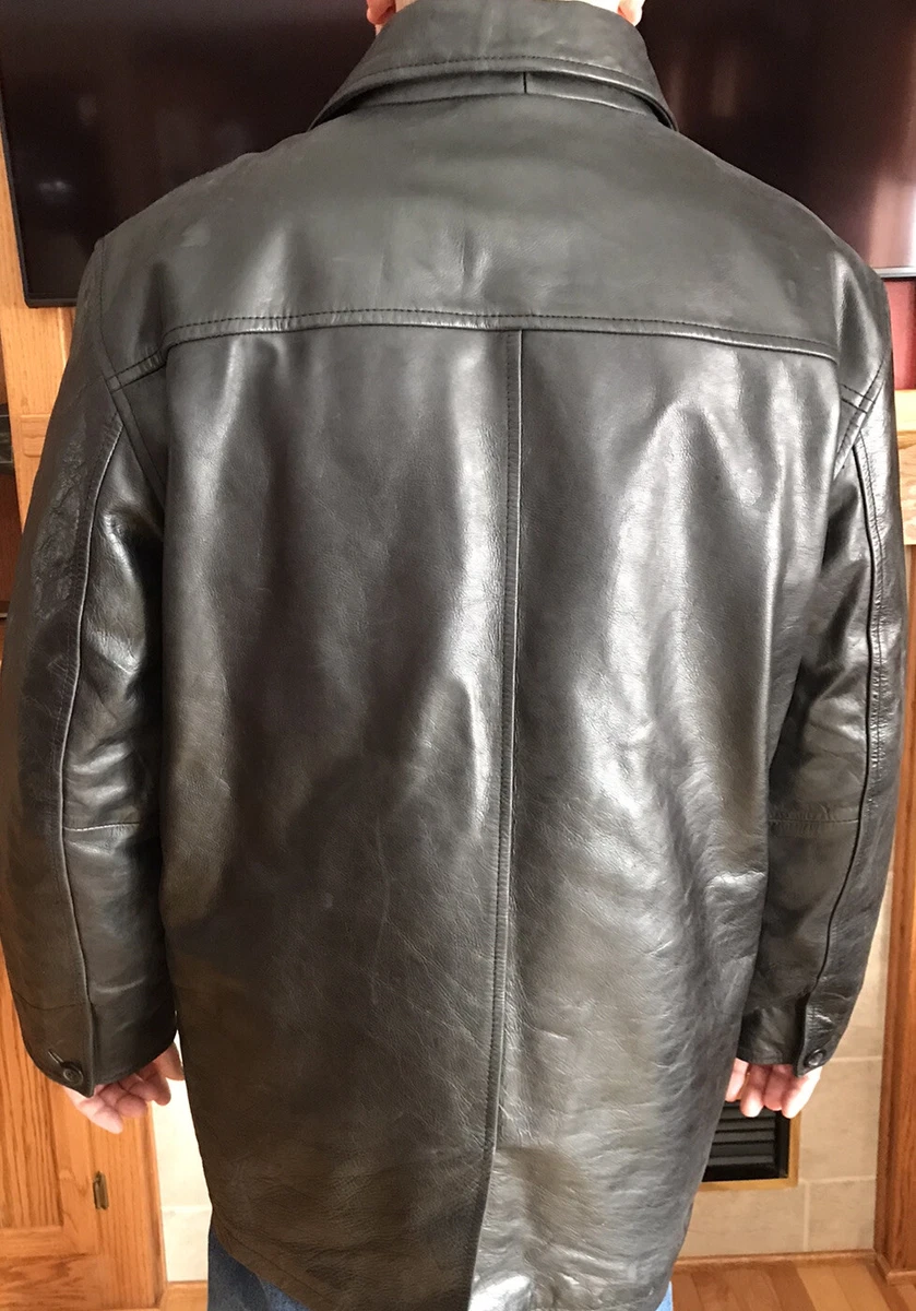 Vintage Men's GAP Leather Black Coat Size XL