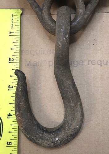 Antique Wooden Double Block & Tackle Pulley with Cast Iron Hook Primitive Rustic - Picture 2 of 10