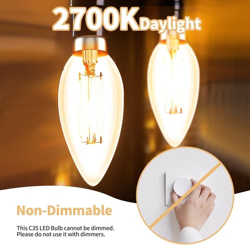 LED Candelabra Bulb - 2700K Warm White - Non-Dimmable - 450 Lumens - Pack of 6 - Picture 5 of 9