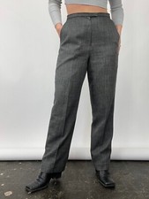 90s Vintage Larry Levine Grey Marl Trousers Size 14