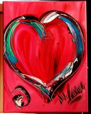 HEART PINK BY MARK KAZAV - ORIGINAL OIL PAINTING ABSTRACT MODERN ART  WEHbefHVT