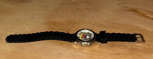 Disney Accutime Mickey Mouse MK1080  Unisex Silver & Black Watch Silicone Band - Picture 4 of 9