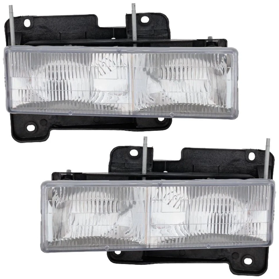 New Front Headlights Assembly Left Right Fits 1988-1998 Chevy GMC C10 C/K Truck Foto 2 de 4