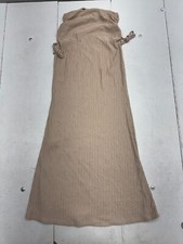 Shein Beige Sleeveless Ribbed Side Tie Dress Womens Size Small