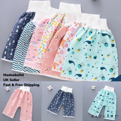 Comfy Childrens Diaper Skirt Shorts Waterproof and Absorbent Shorts Trousers UK
