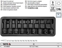 "Yato Kraftschrauber-EinsäTze SchlagschlüSsel Torx 1/2\" 9-Tlg. YT-10654"