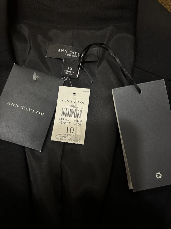 Ann Taylor Size 10 Black Suit Jacket Blazer Womens Brand New with Tags Lined - Image 2 of 2