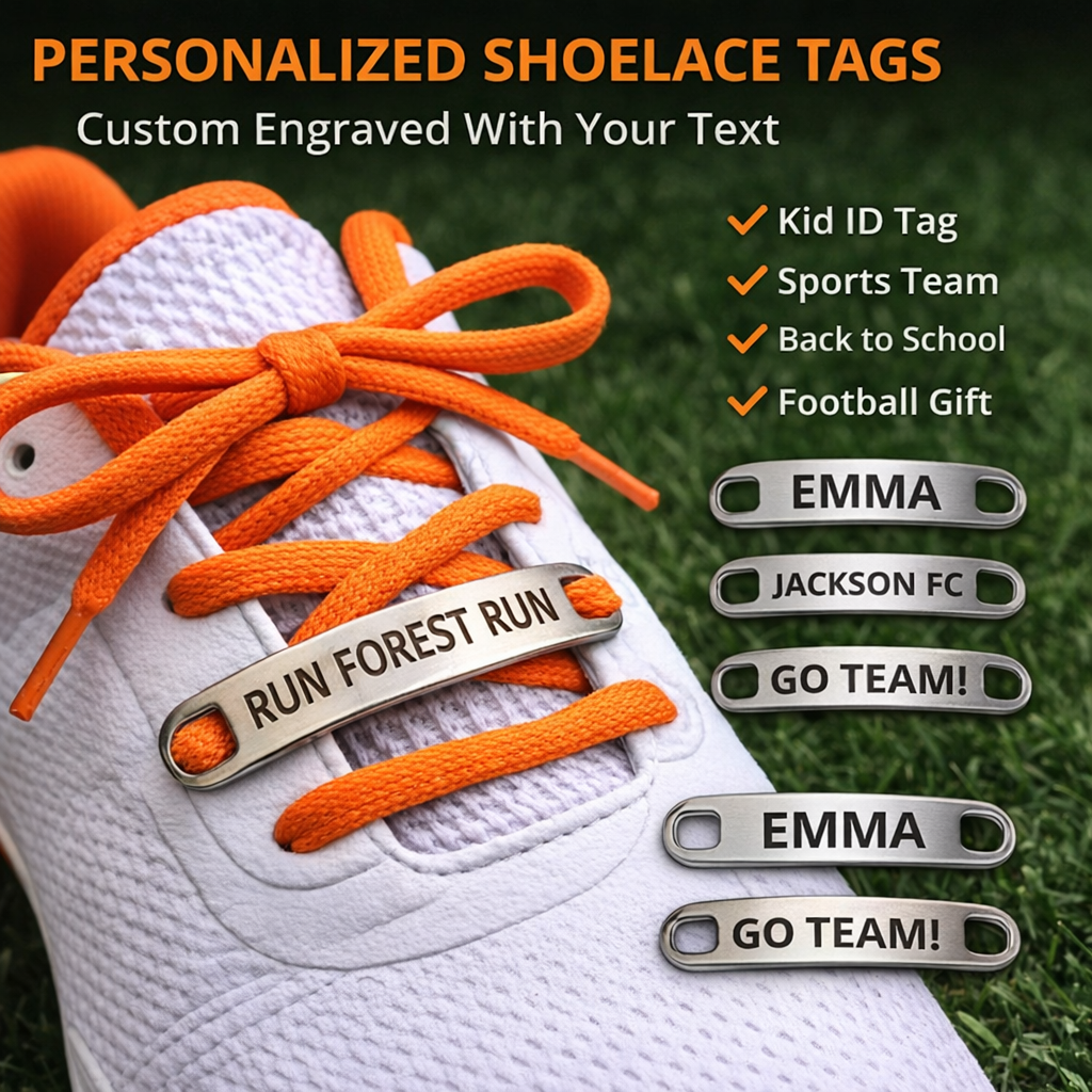 Personalized Shoe Shoelace Tags, Custom Name Plate, Engraved Lace Charm ...