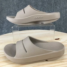 OOFOS Sandals Mens 4 Womens 6 Ooahh Slide Beige Slip On Open Toe Casual Comfort