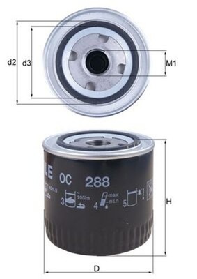Ölfilter MAHLE OC 288 Anschraubfilter für FORD MAZDA CHRYSLER JEEP DODGE MONDEO