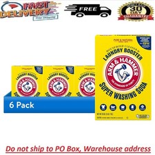 (6 pack)    Soda Powder Laundry Detergent Booster & Household Cleaner, 55 oz 0.10 per gallon