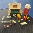 VINTAGE Fisher Price Little People PLAY FAMILY FARM Barn + Silo Playset
