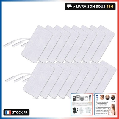 iStim 16 Électrodes TENS Auto-Adhésives 5x10 cm – Douces, Réutilisables, Compati - Photo 1/4