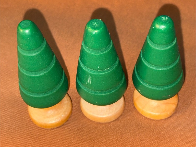 Lot 3 Thomas Train Railroad Wooden Railway Wood Cone Green Trees Pine 3”