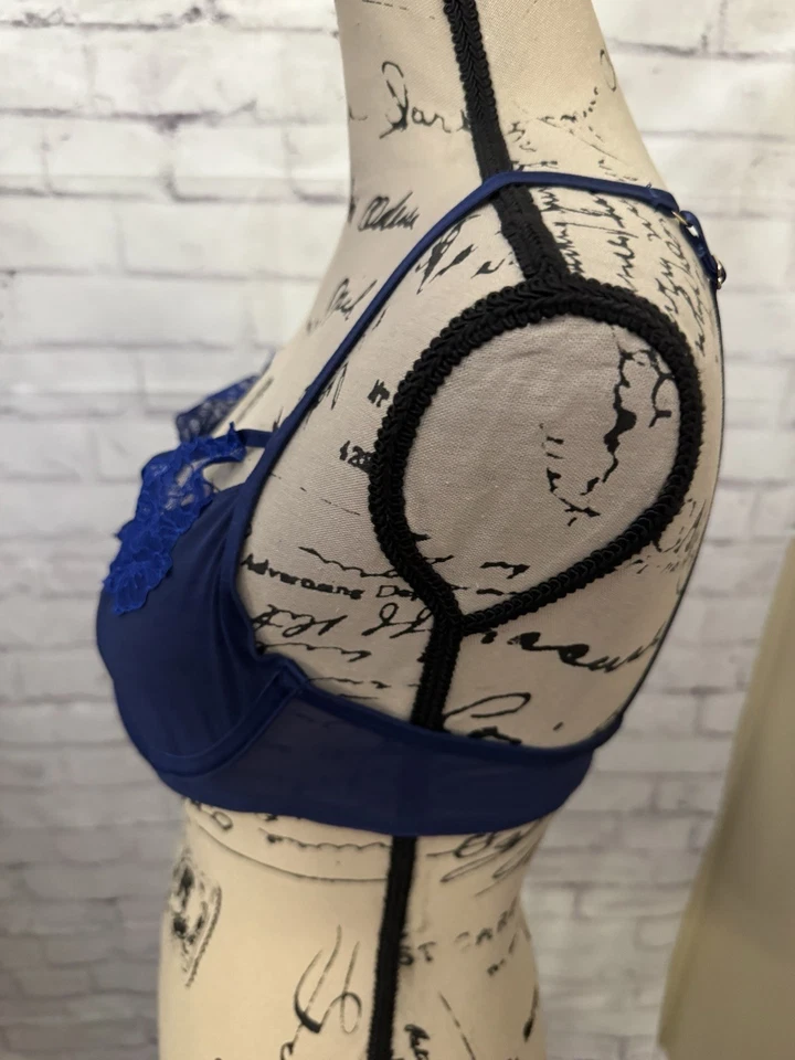 Adore Me Andy Unlined Bra Size 36B Demi Stappy Embroidered Underwire Sexy - Image 2 of 4