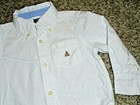 8P BABY GAP 3T White Oxford Button Up Down Long Sleeve Shirt Brannan Bear — photo 2