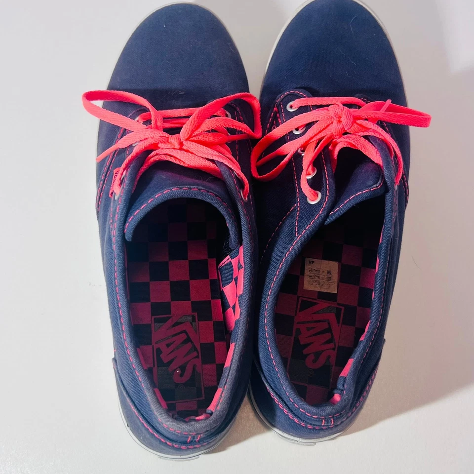 Vans Atwood Low Navy/Pink Canvas Skate Shoes Women's Size 9 - Image 2 of 4