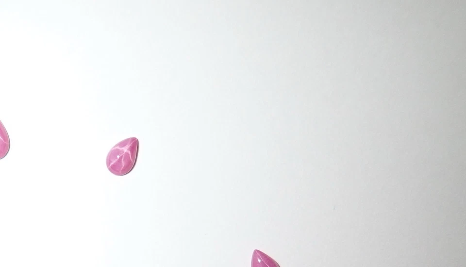 Opaque Star Ruby Pear 6x4 mm Cabochon 6 Rayed Lab-created Stone 3 pieces Lot - Image 2 of 4