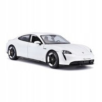 Bburago Porsche Taycan Turbo S 1:24 Weiß Metall, TüR öFfnet, Modellauto