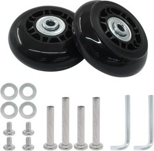 Luggage Wheels Replacement Set of 2, 64Mm X 24Mm Suitcase Wheels Replacement Rub