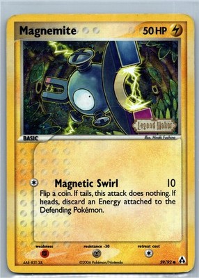 Pokemon Card - Magnemite Legend Maker 59/92 Common Reverse Holo STAMPED