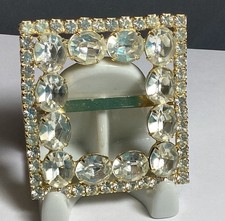 FABULOUS CLEAR RHINESTONE SQUARE DRESS BELT BUCKLE SPARKLE PRETTY