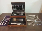 Sterling Silverware Set, Gorham English Gadroon, Service For 12 + Extras 107 pcs